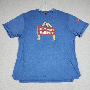 Apparel Collection T-Shirt Men L Blue McDonalds Hamburgers First Edition Graphic